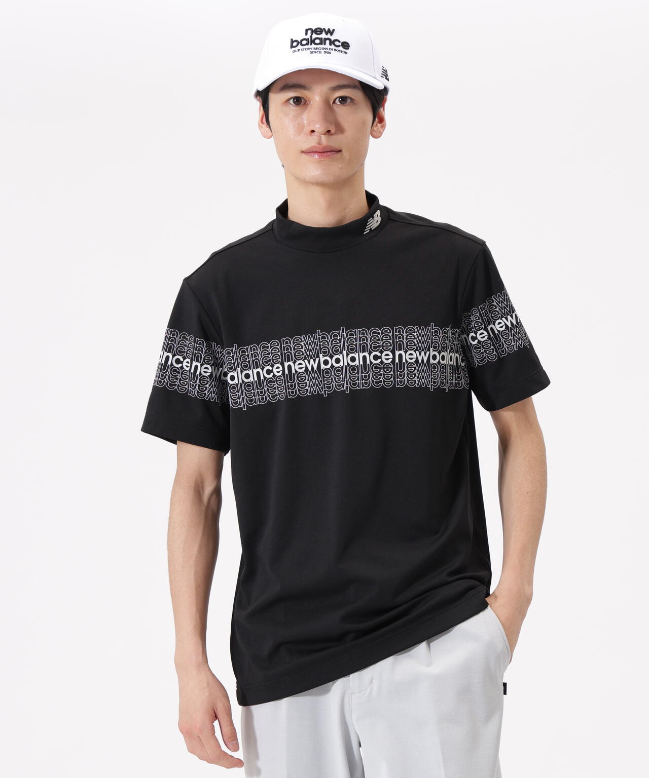 超速乾 半袖 モックネック プルオーバー (MENS) | new balance golf