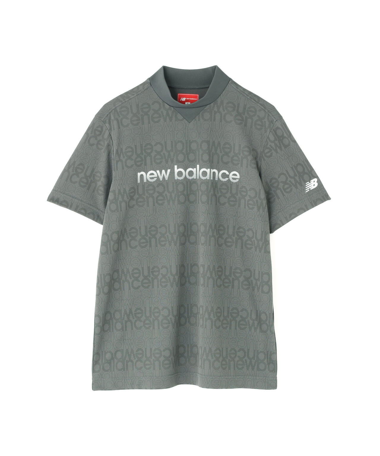 リフレクトロゴボーダー柄 ショートスリーブ モックネック プルオーバー (MENS)