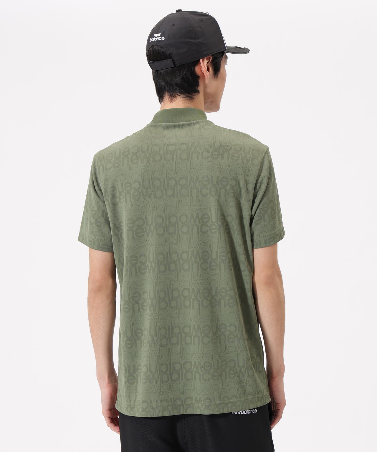 リフレクトロゴボーダー柄 ショートスリーブ モックネック プルオーバー (MENS)