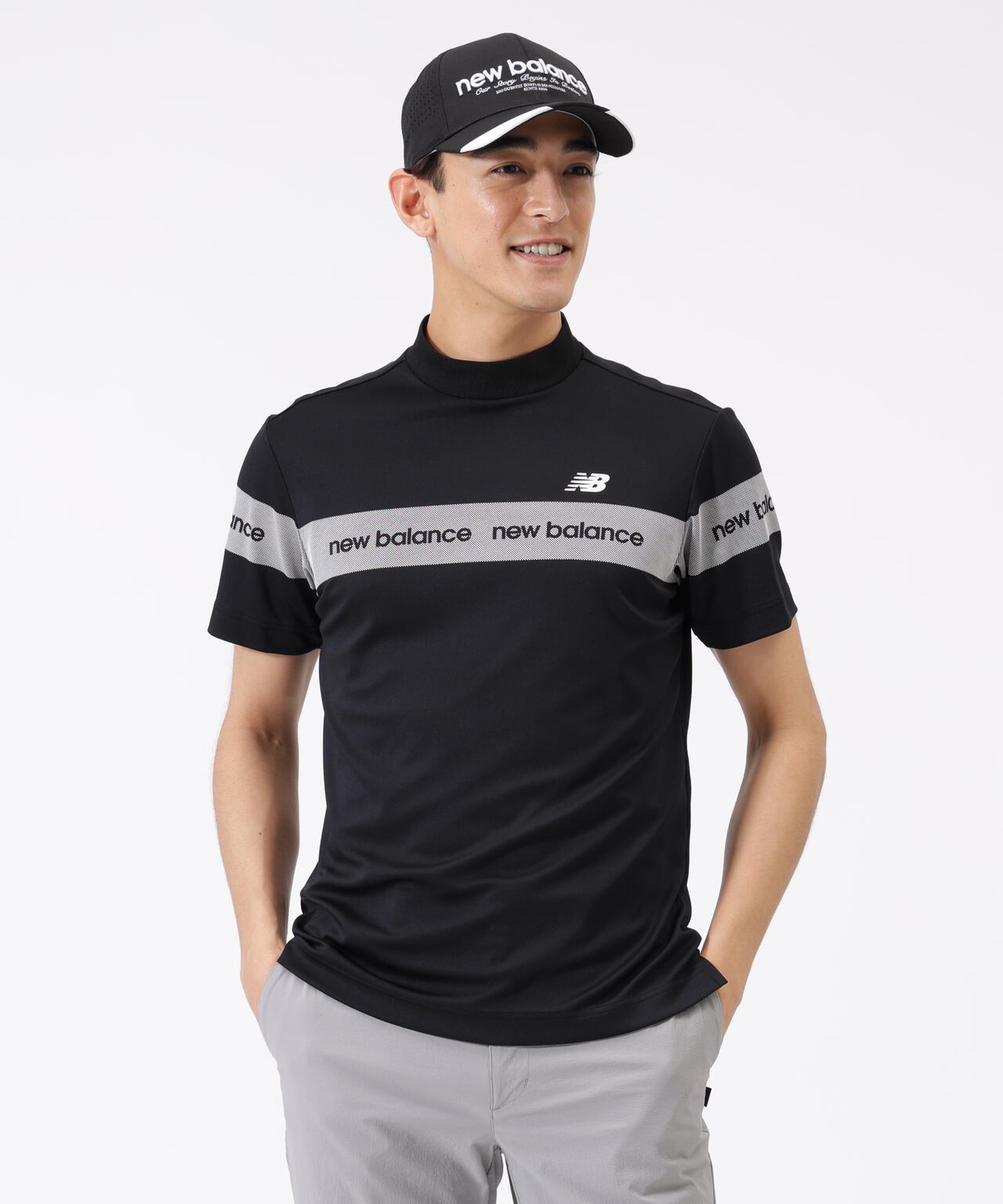接触冷感 半袖 モックネック プルオーバー (MENS) | new balance golf