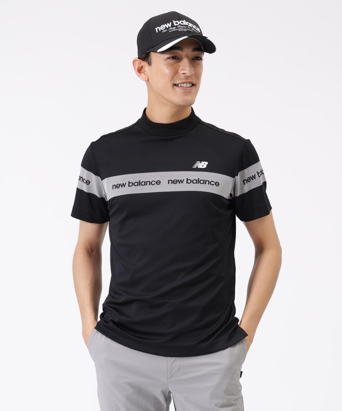 接触冷感 半袖 モックネック プルオーバー (MENS) | new balance golf
