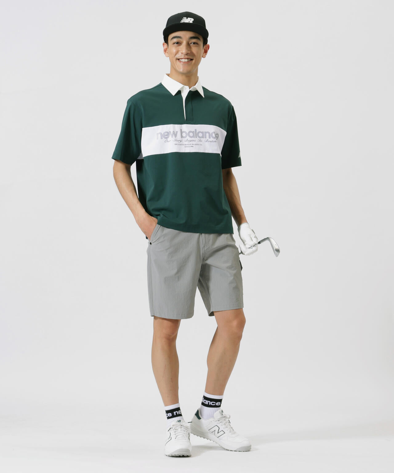 接触冷感 ハーフスリーブ ラガーシャツ (MENS)