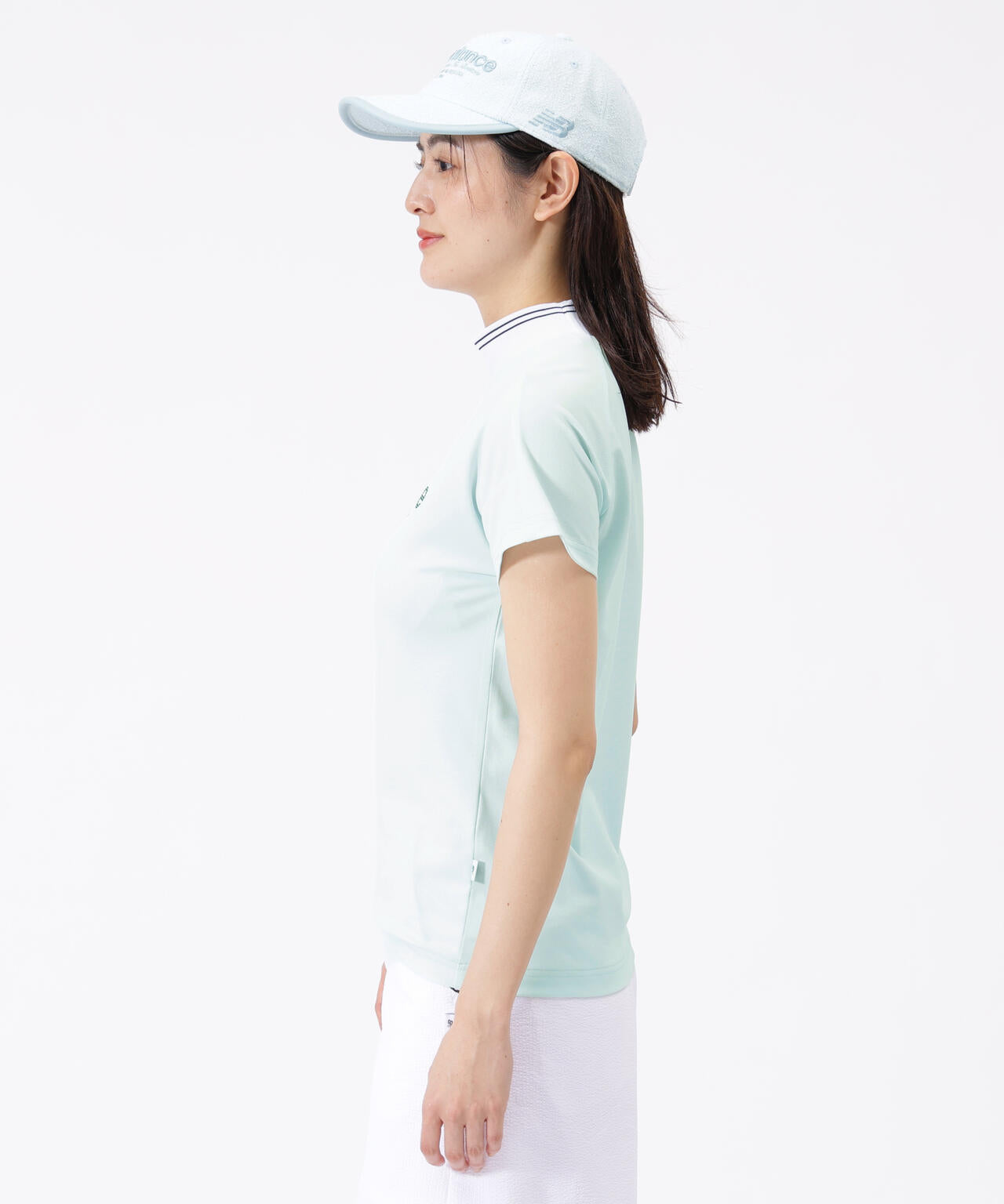 UV 防透 速乾 半袖 モックネック プルオーバー (WOMENS)