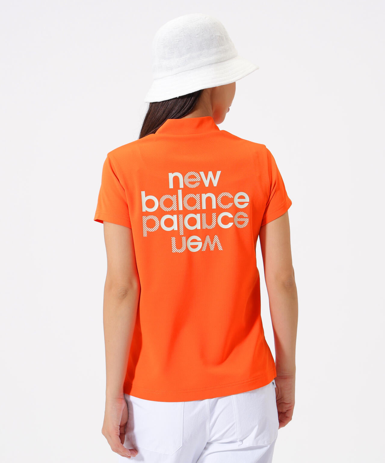 未使用級❗️TFW49 半袖モックネック　M ゴルフ レディース オレンジ 半袖 モックネック プルオーバー (WOMENS) | new balance golf