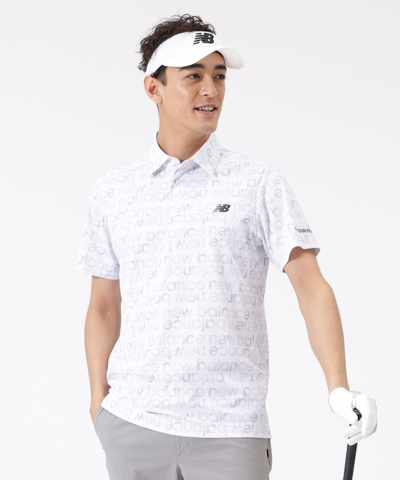 PG ゴルフシャツ 文字柄 グラデーションボーダーロゴ柄 半袖 カラーシャツ (MENS) | new