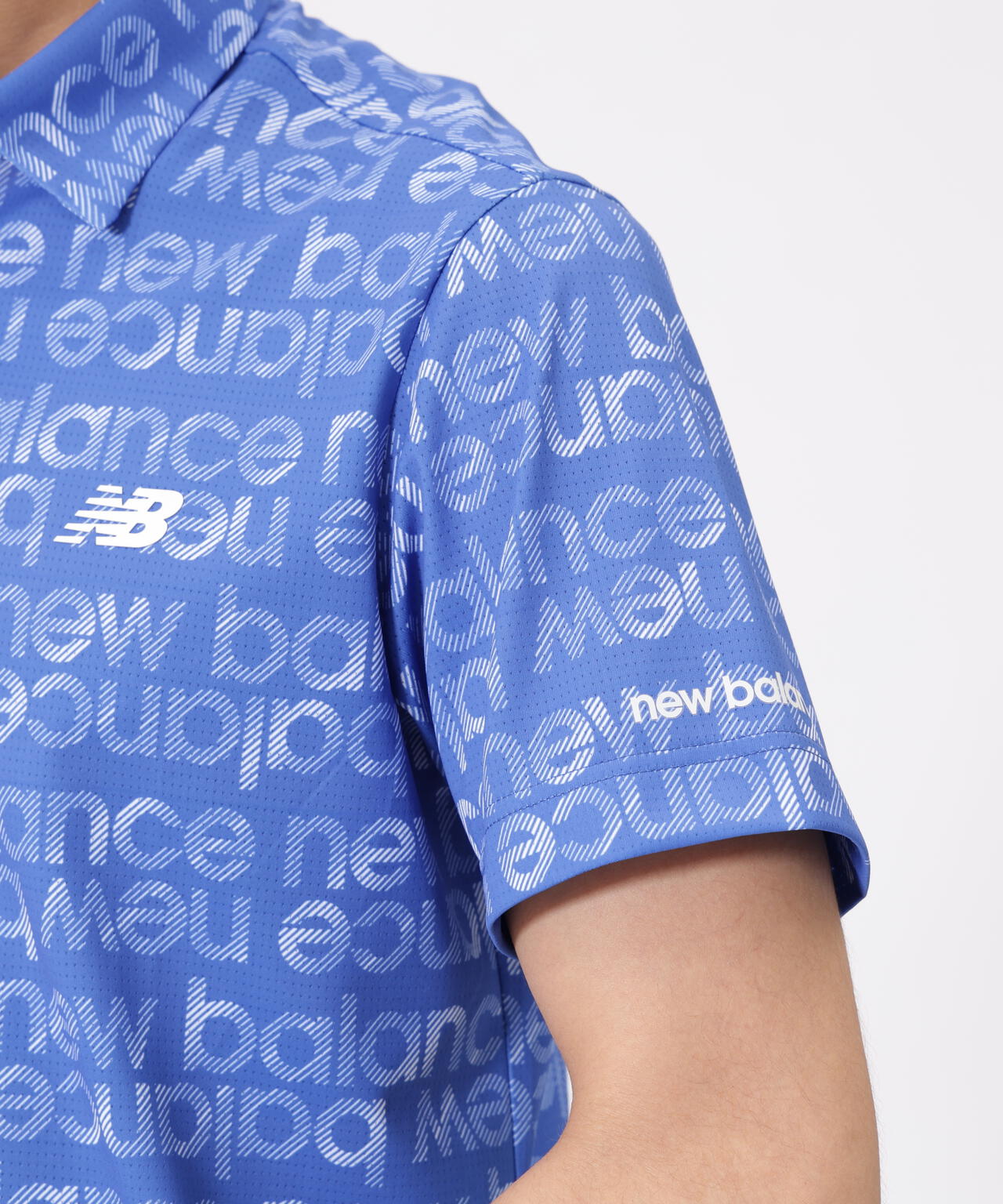 グラデーションボーダーロゴ柄 半袖 カラーシャツ (MENS)