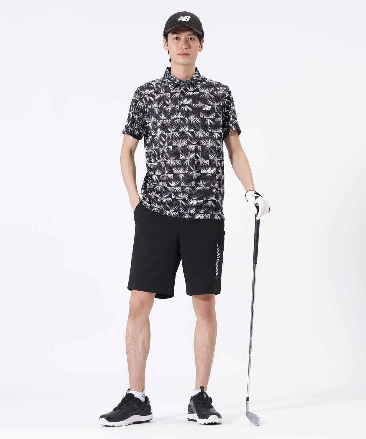 リップルロゴ柄 半袖 カラーシャツ (MENS) | new balance golf
