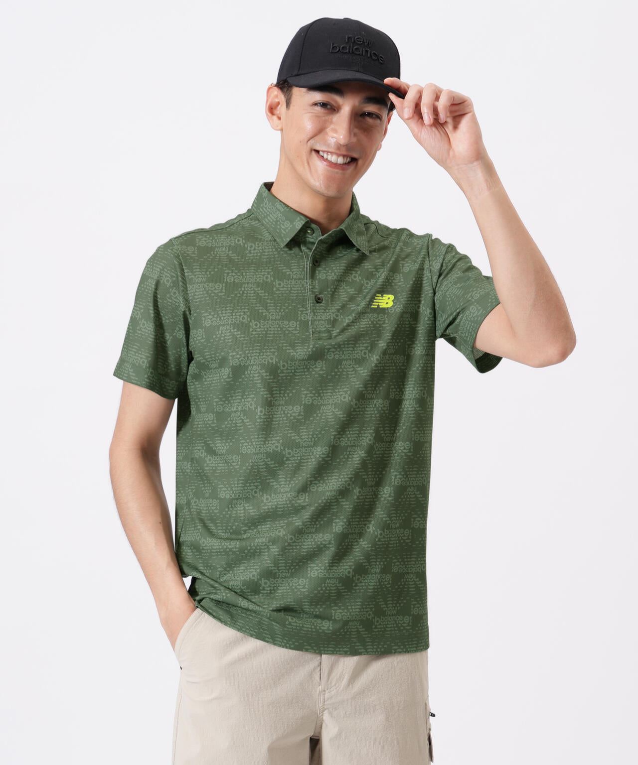 リップルロゴ柄 半袖 カラーシャツ (MENS) | new balance golf