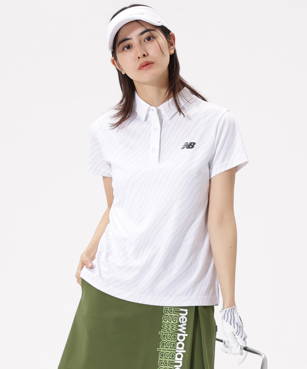ストライプゼブラ柄 半袖 カラーシャツ (WOMENS)