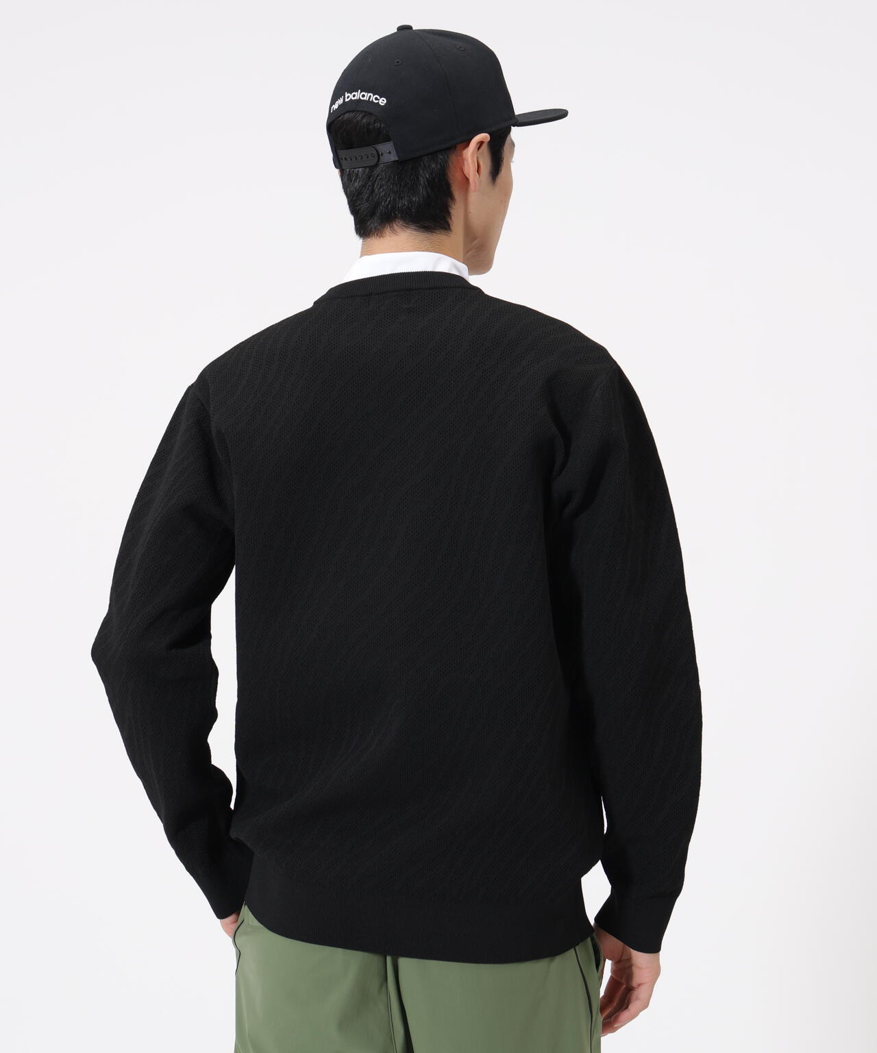 トーナルゼブラ柄 メッシュ ニット プルオーバー (MENS)