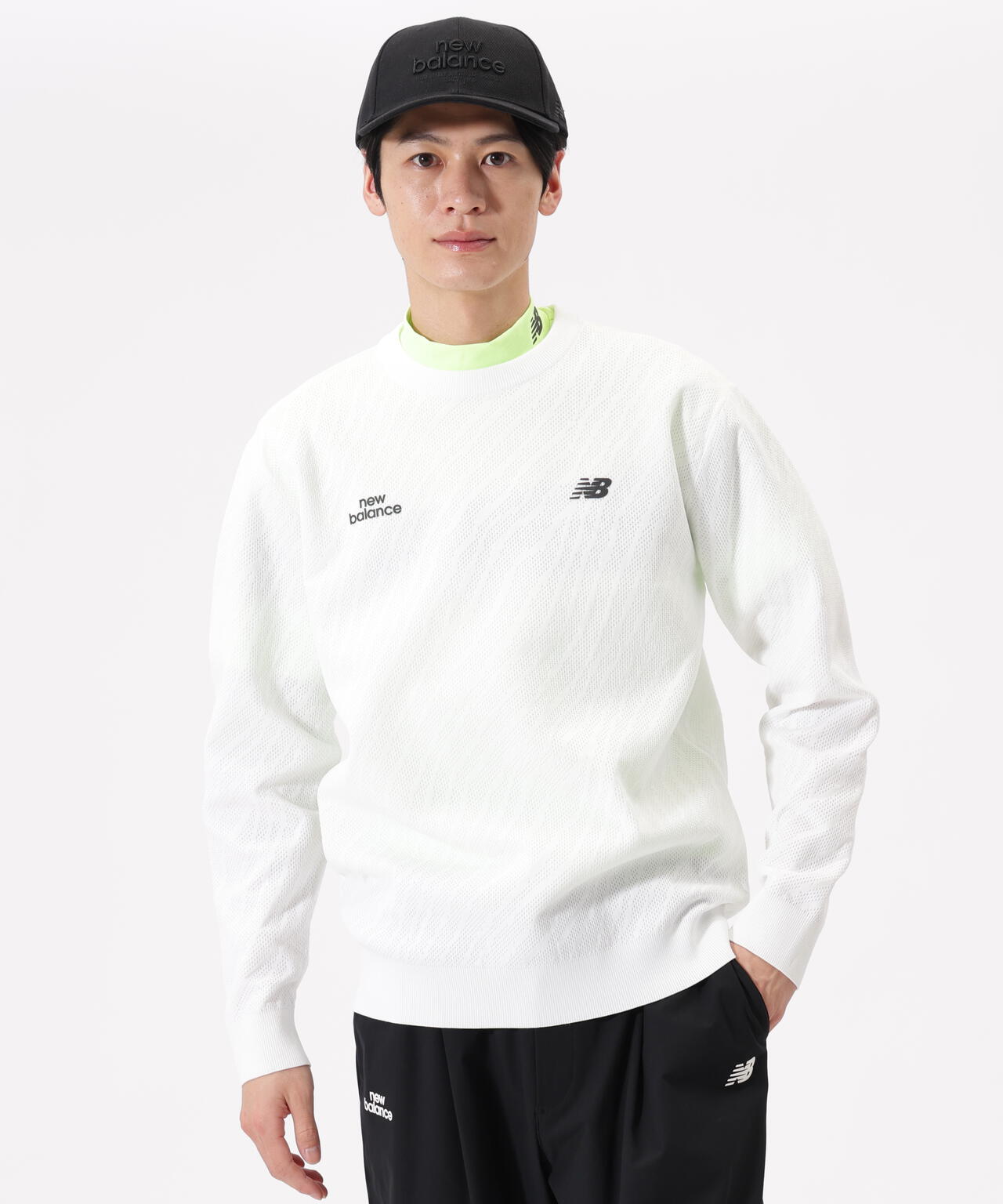 トーナルゼブラ柄 メッシュ ニット プルオーバー (MENS)