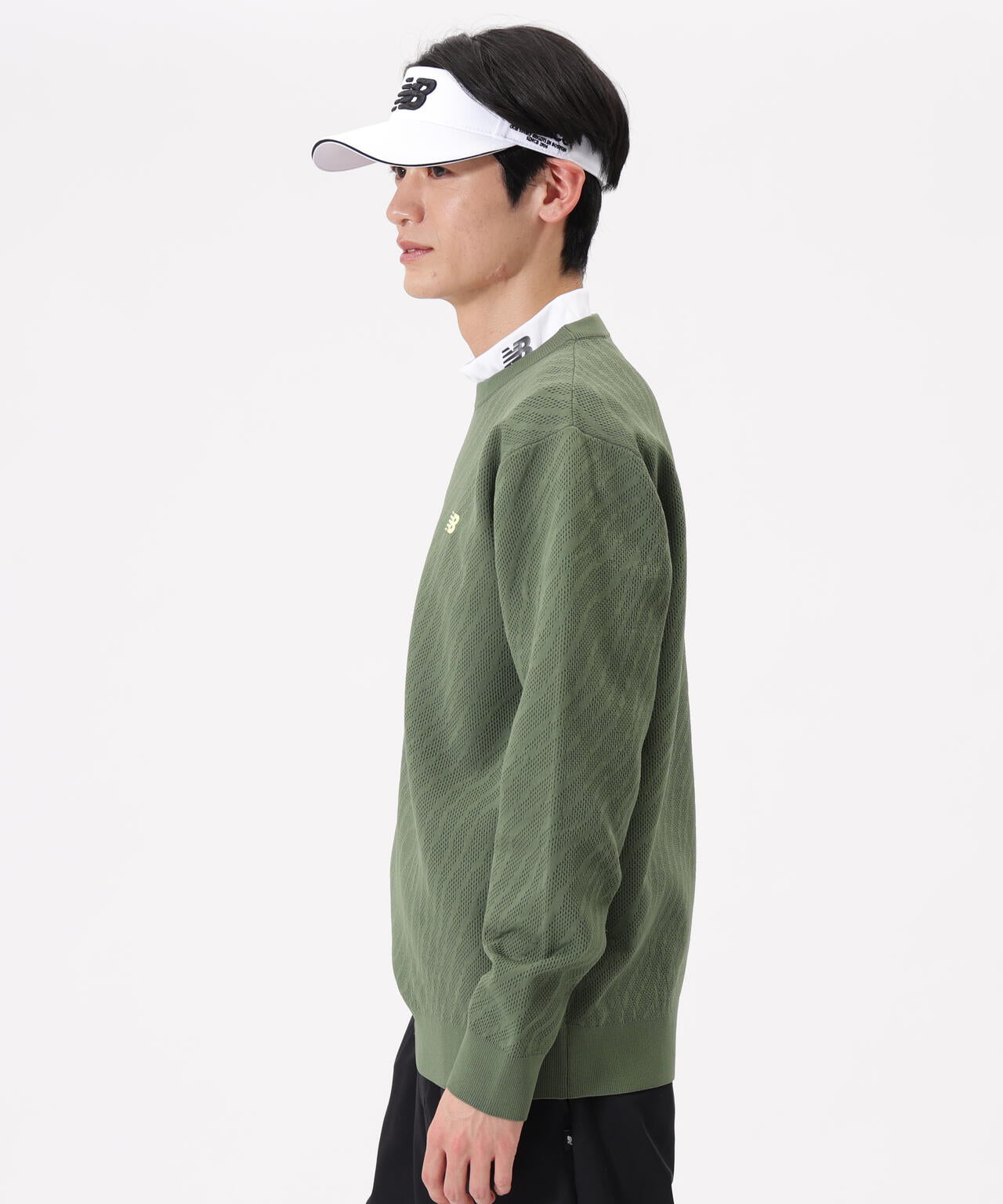 トーナルゼブラ柄 メッシュ ニット プルオーバー (MENS)