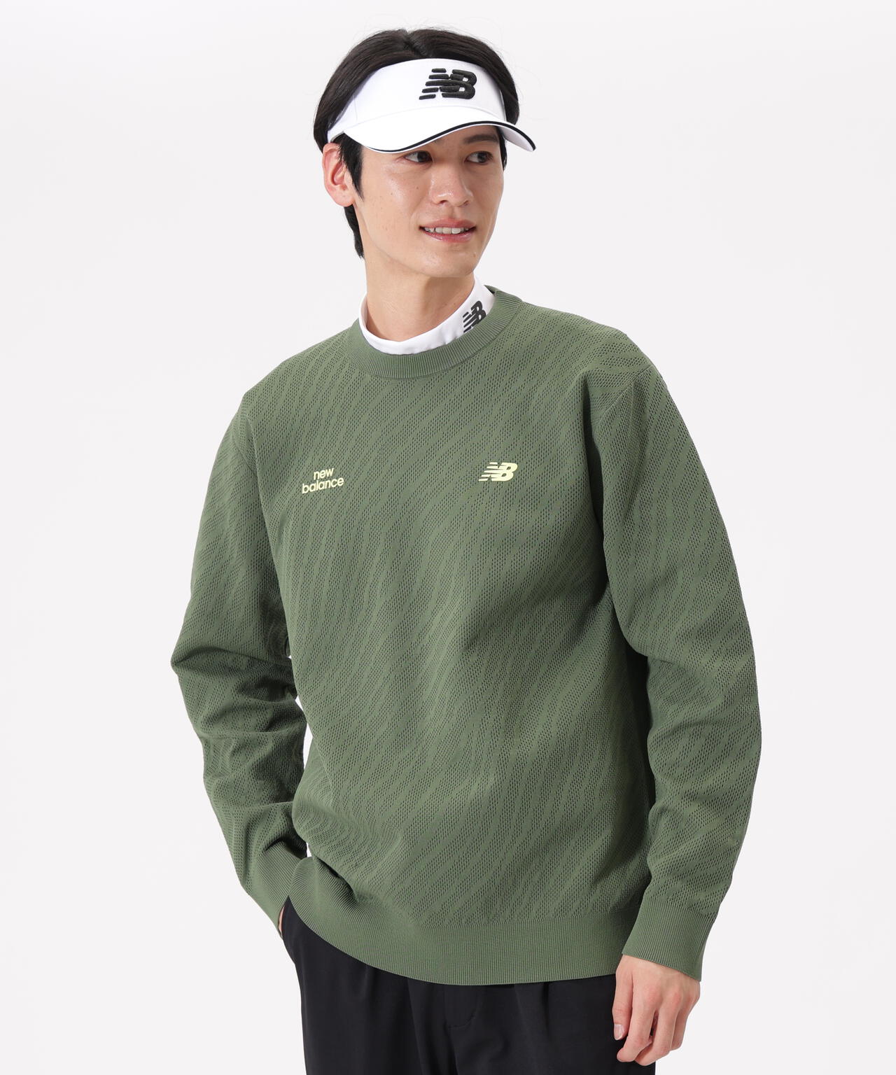 トーナルゼブラ柄 メッシュ ニット プルオーバー (MENS)