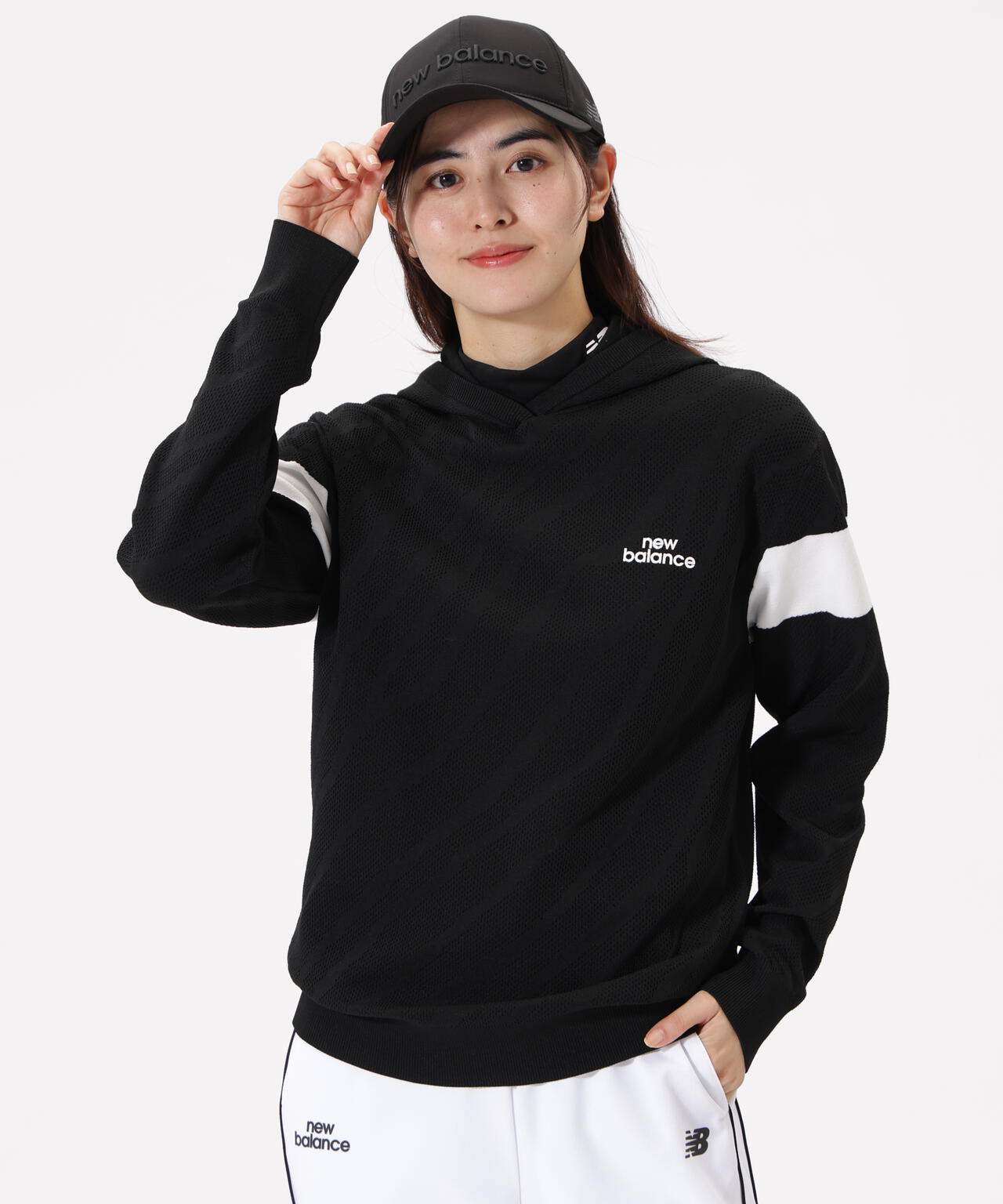 New Balance golf ゼブラ柄セーター(4) ゼブラ柄 ニット プルオーバー フーディー (WOMENS) | new balance
