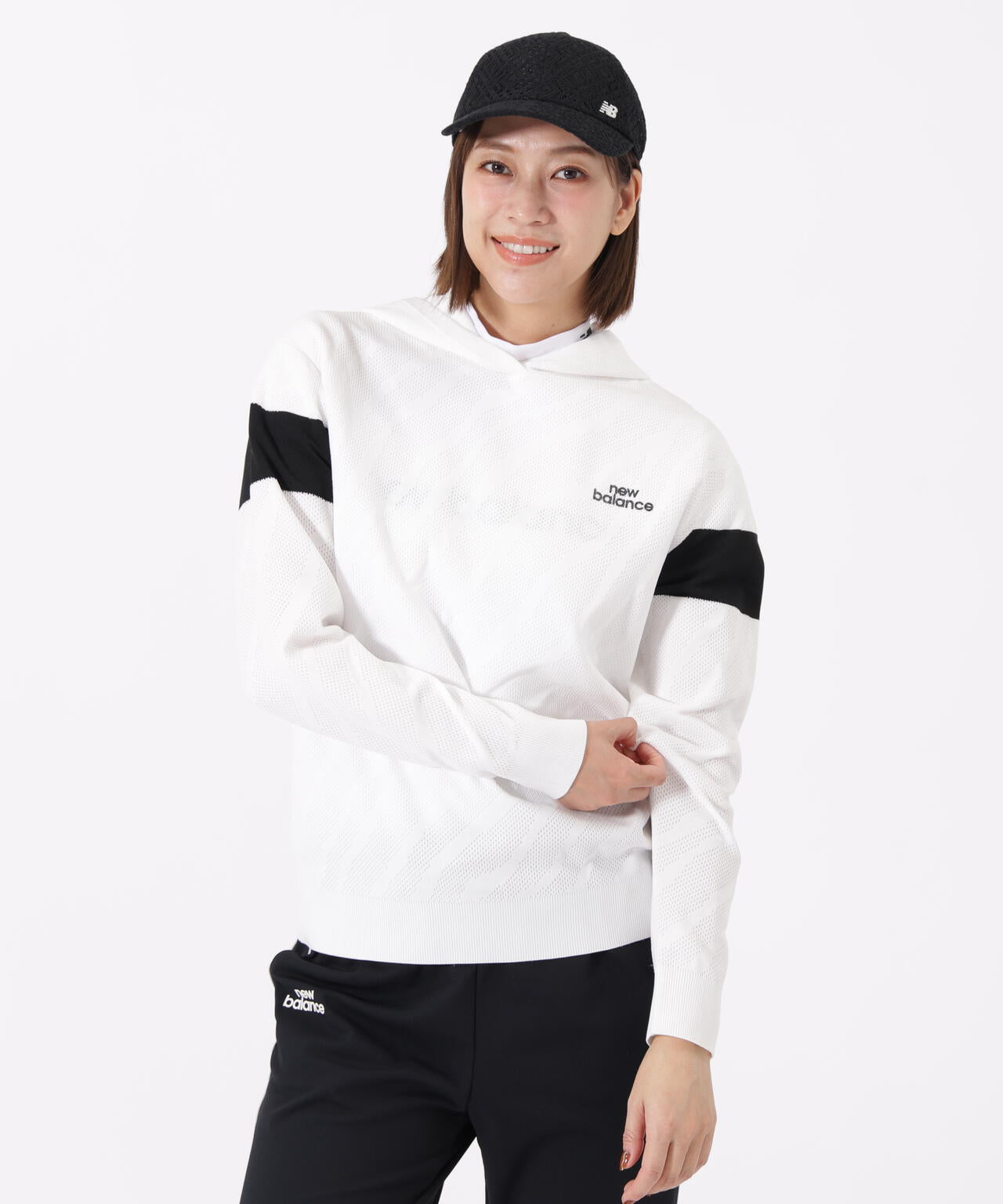 ゼブラ柄 ニット プルオーバー フーディー (WOMENS) | new balance