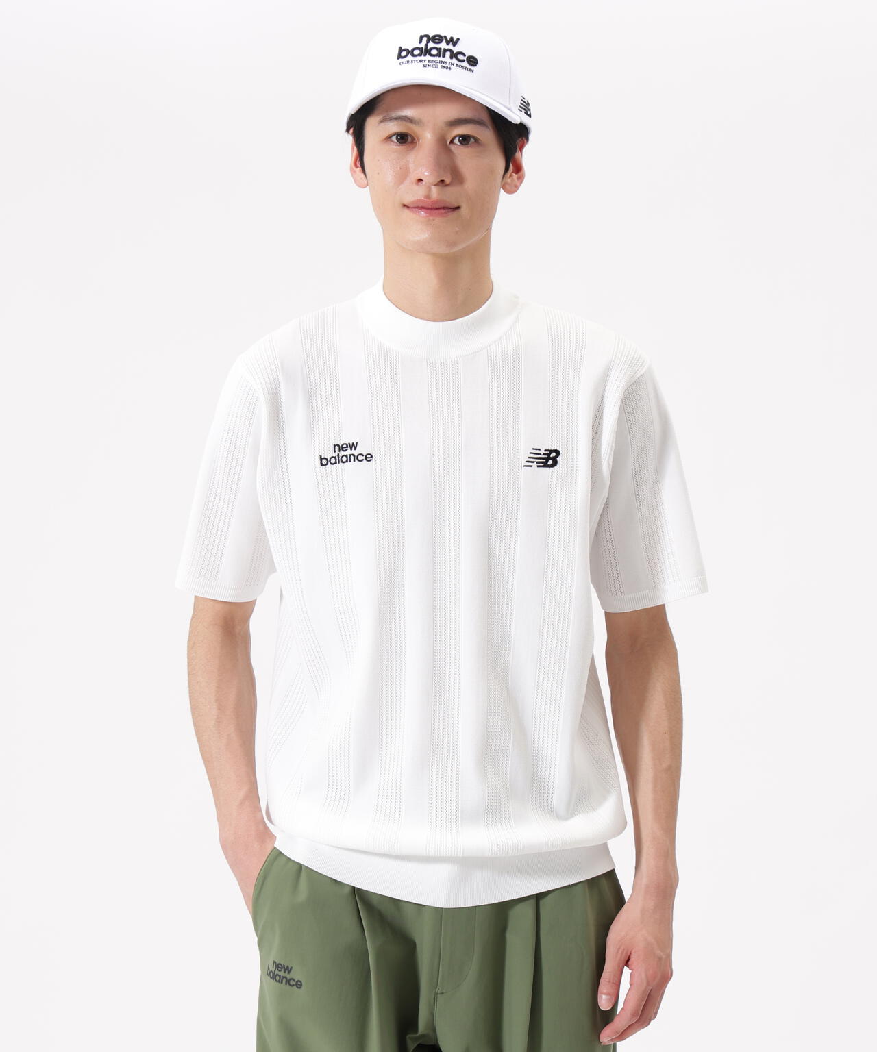 直営店舗限定】ハーフスリーブ モックネック ニット プルオーバー