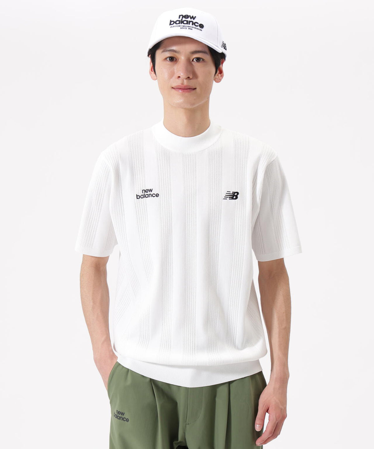 直営店舗限定】ハーフスリーブ モックネック ニット プルオーバー 