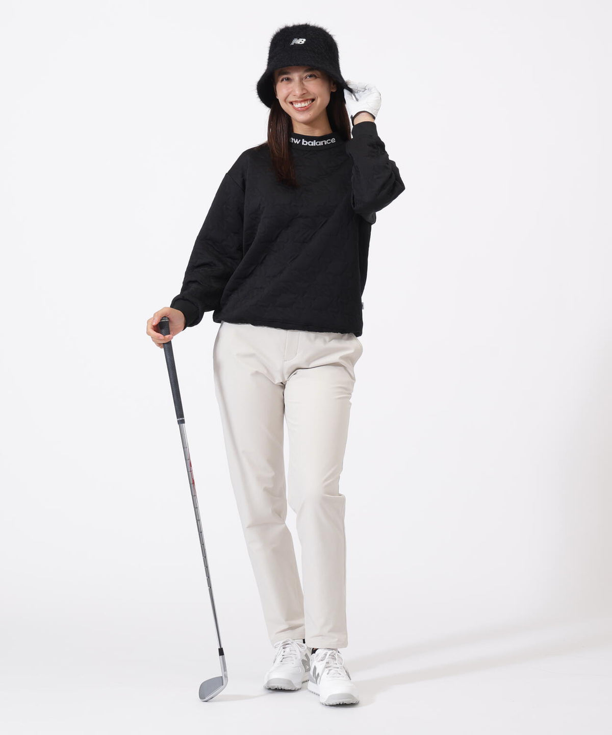 Nサークルキルト モックネック プルオーバー (WOMENS)