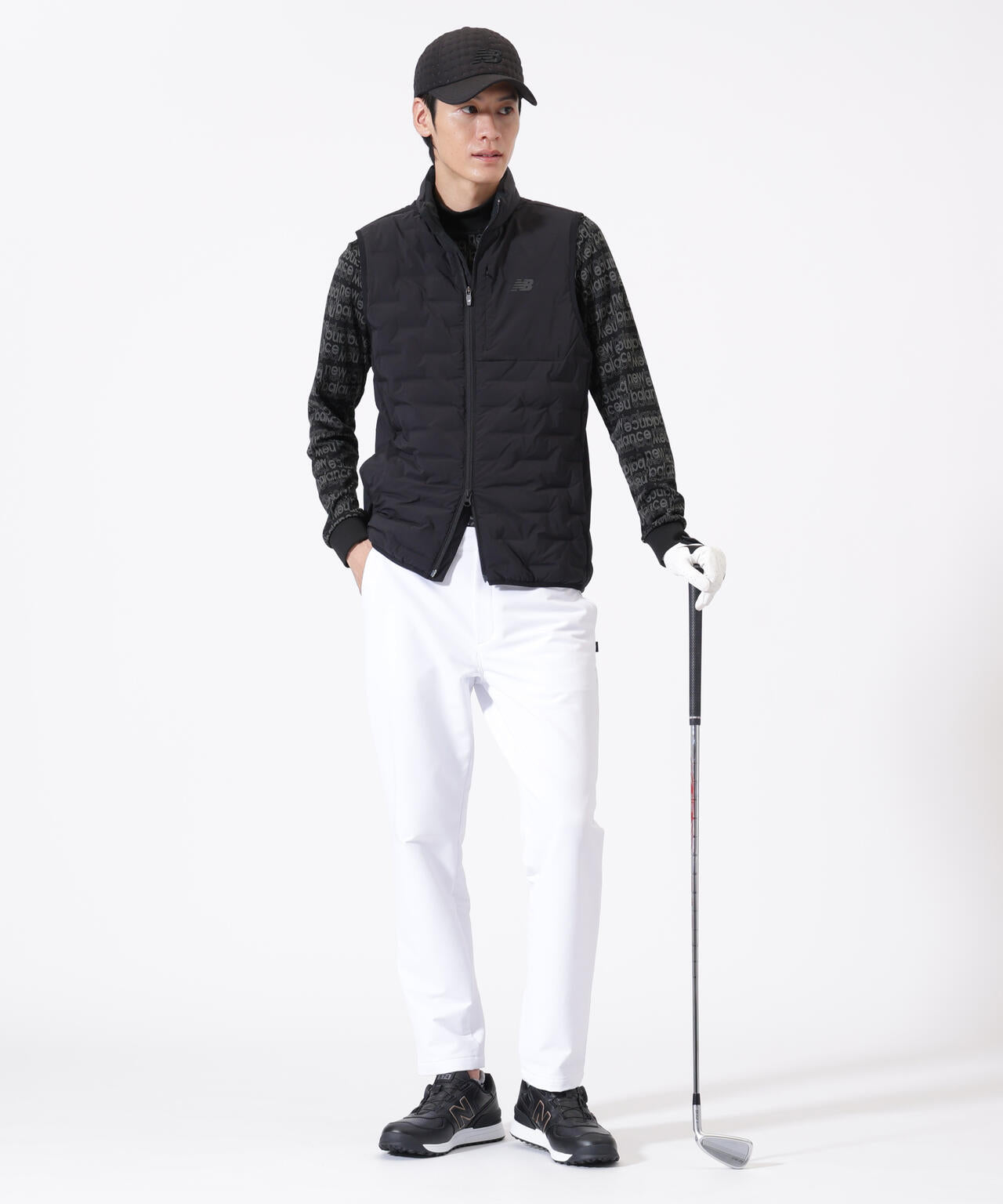 ロゴ総柄 長袖 モックネック プルオーバー (MENS) | new balance golf