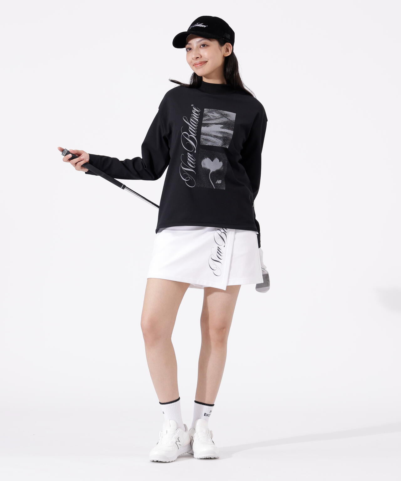ロゴ×フラワー UV 長袖 モックネック プルオーバー (WOMENS)