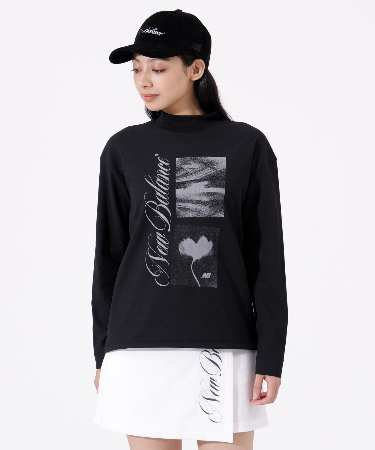 ロゴ×フラワー UV 長袖 モックネック プルオーバー (WOMENS) | new