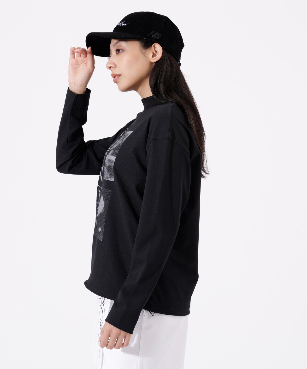 ロゴ×フラワー UV 長袖 モックネック プルオーバー (WOMENS)