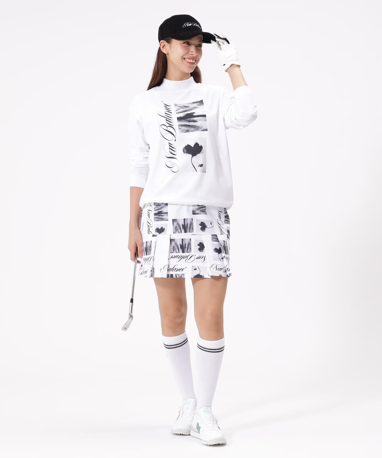 ロゴ×フラワー UV 長袖 モックネック プルオーバー (WOMENS)