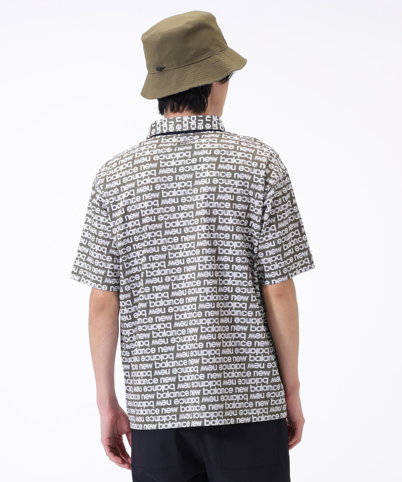 超速乾 総柄 ハーフスリーブ カラーシャツ (MENS)