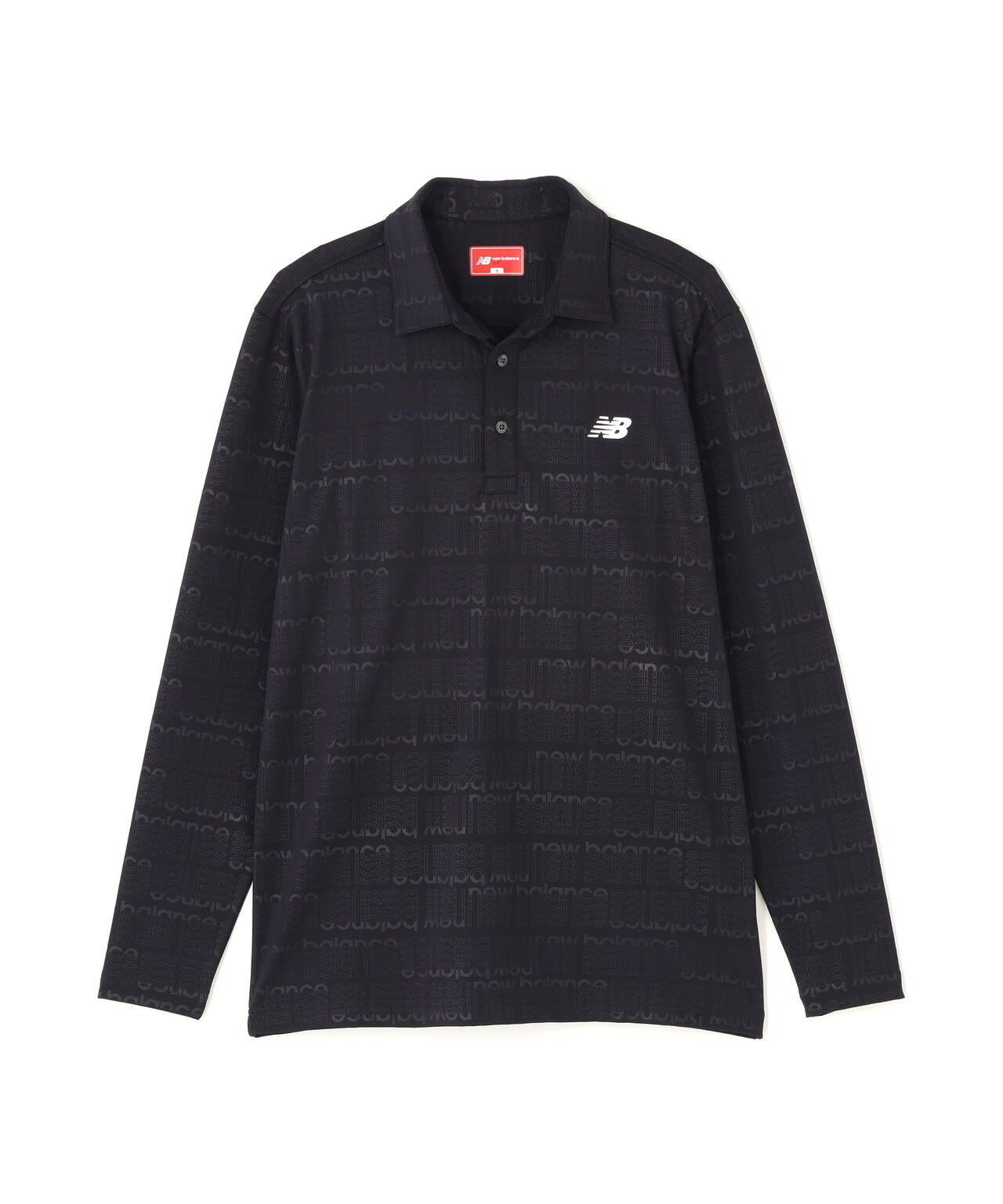 新品同様　New Balance メンズシャツ　サイズ7 ゴルフ　3L 黒 総柄 長袖 カラーシャツ (MENS) | new balance golf（ニューバランス