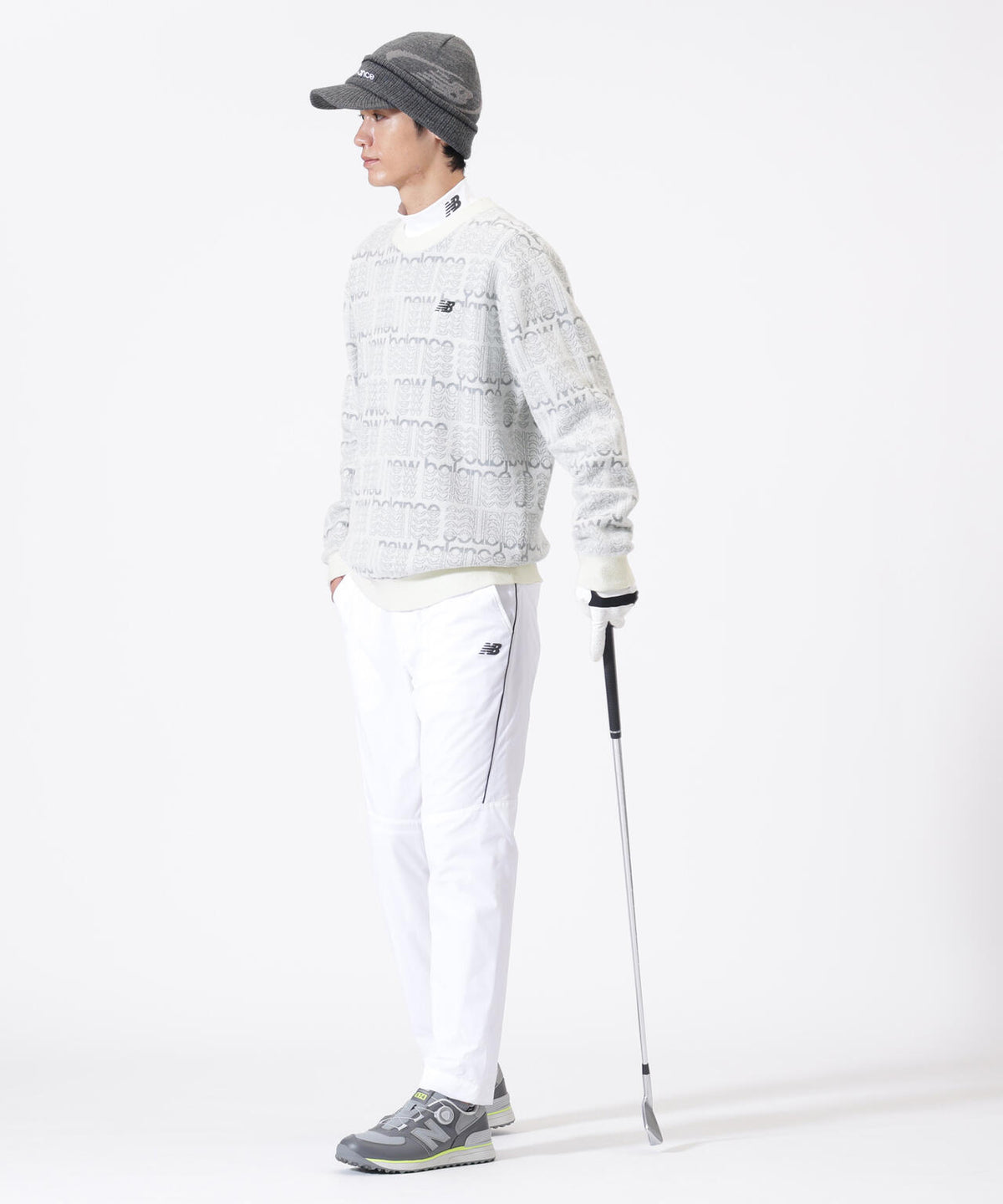総柄 クルーネック ニット プルオーバー (MENS)