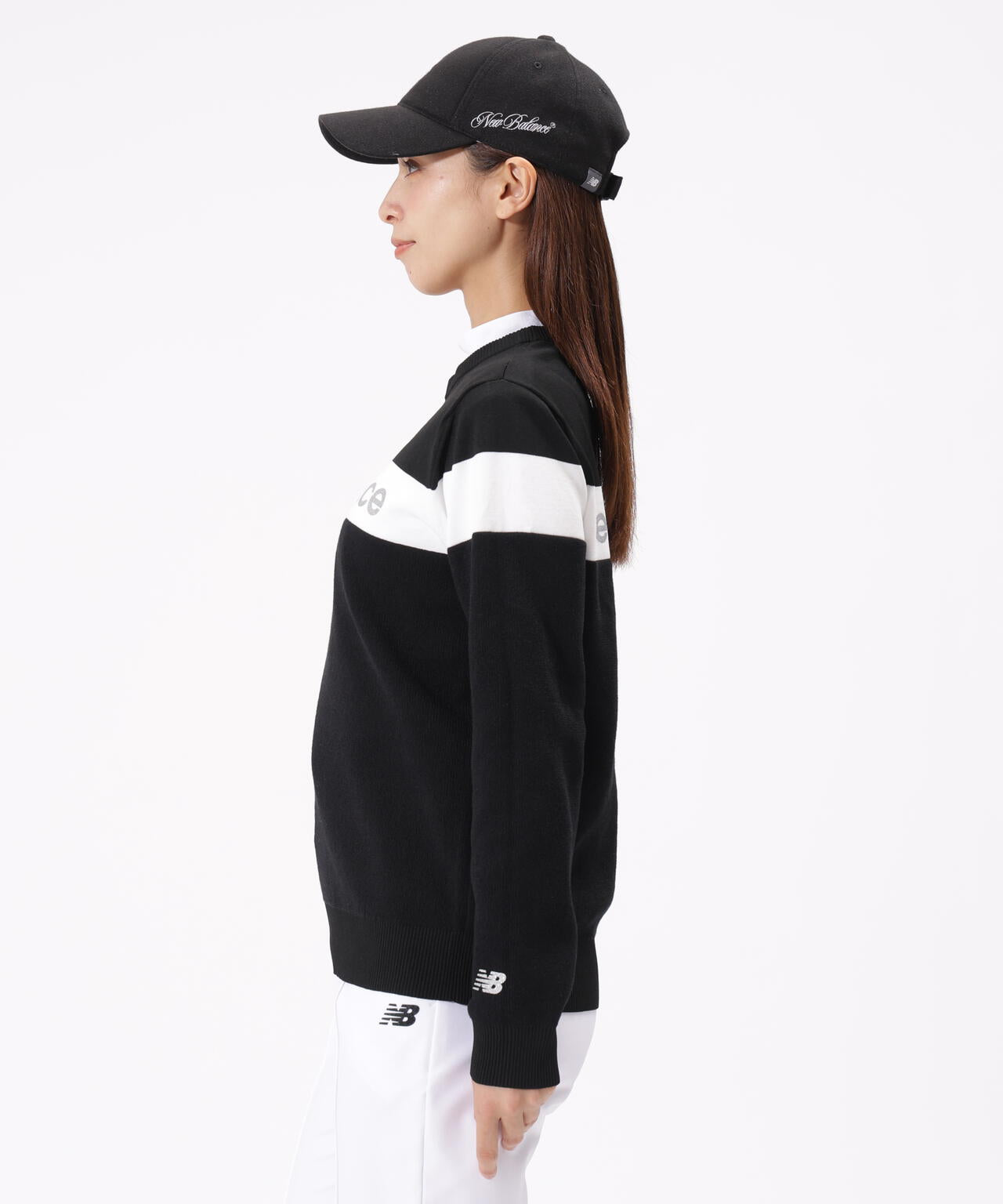 ラメロゴ クルーネック ニット プルオーバー (WOMENS)