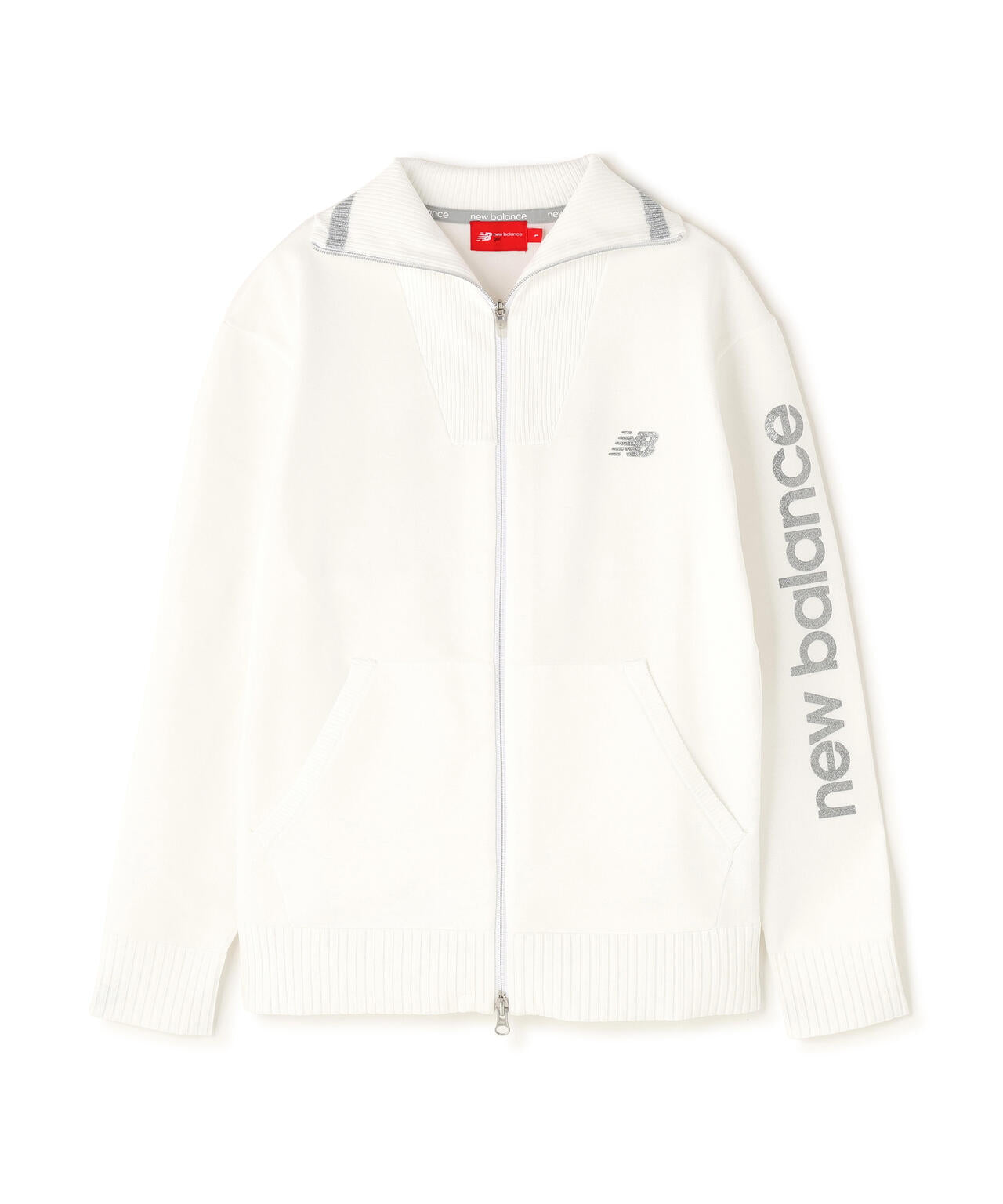 new balance golf ジャケット ホワイト ジップアップ フーディ フルジップ ニット ブルゾン (WOMENS) | new balance golf