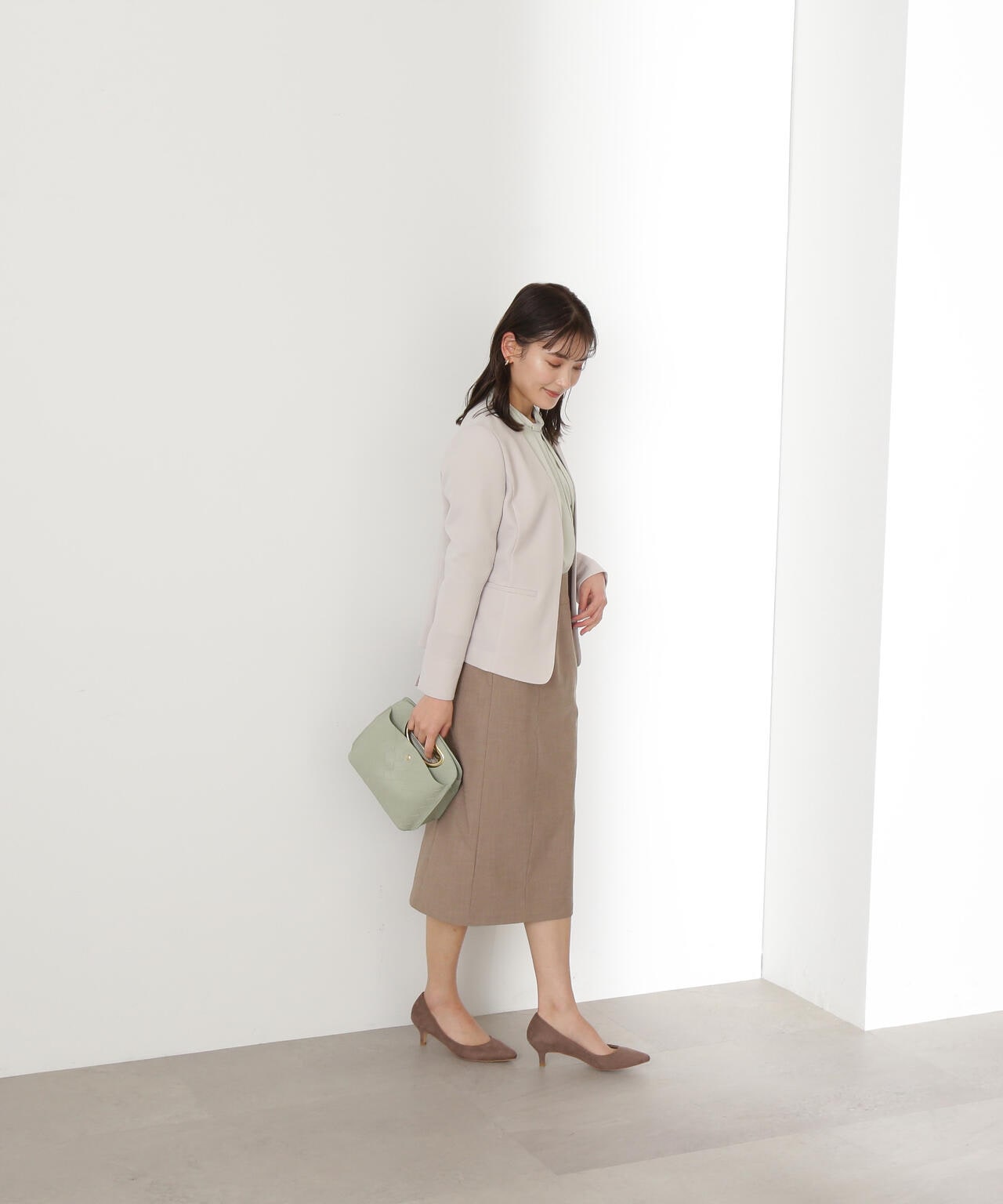 シャンブレータイトスカート
