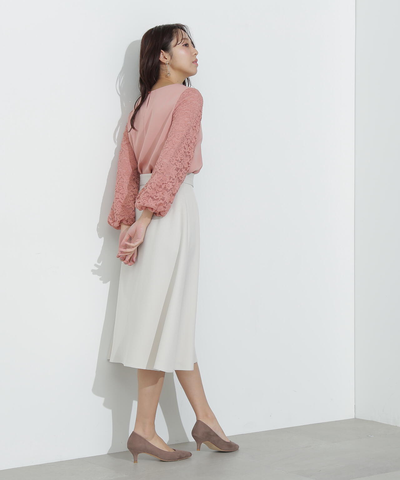 ベルト付きフレアスカート