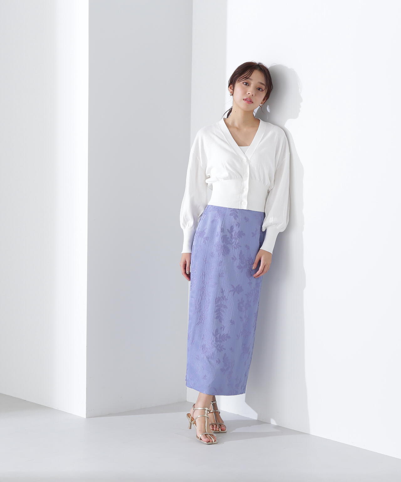 ジャガードサテンナロースカート | NATURAL BEAUTY BASIC（ナチュラル