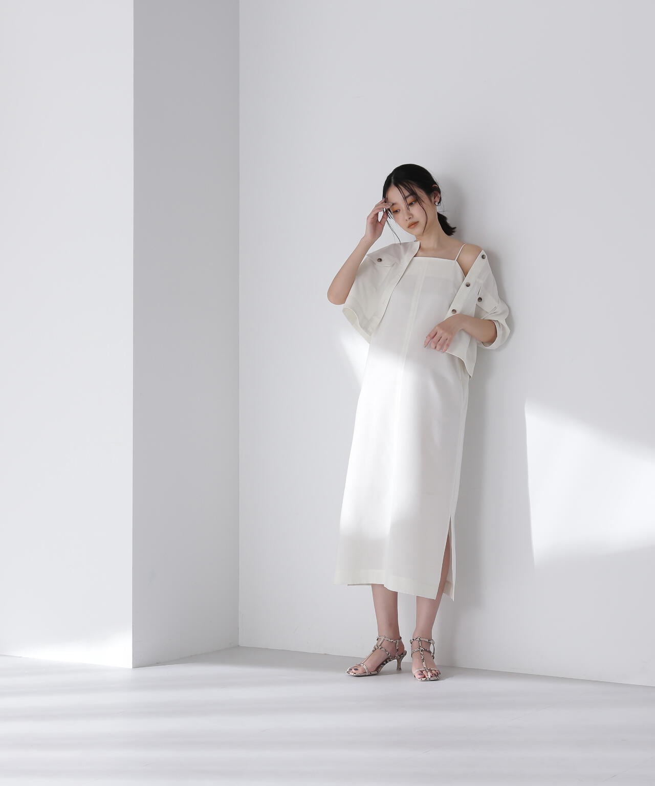 【Oggi掲載】＜ステッチワークセットアップ＞Iラインキャミワンピ