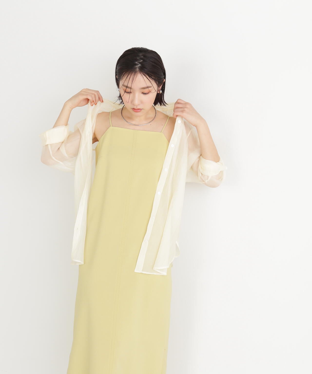 【Oggi掲載】＜ステッチワークセットアップ＞Iラインキャミワンピ