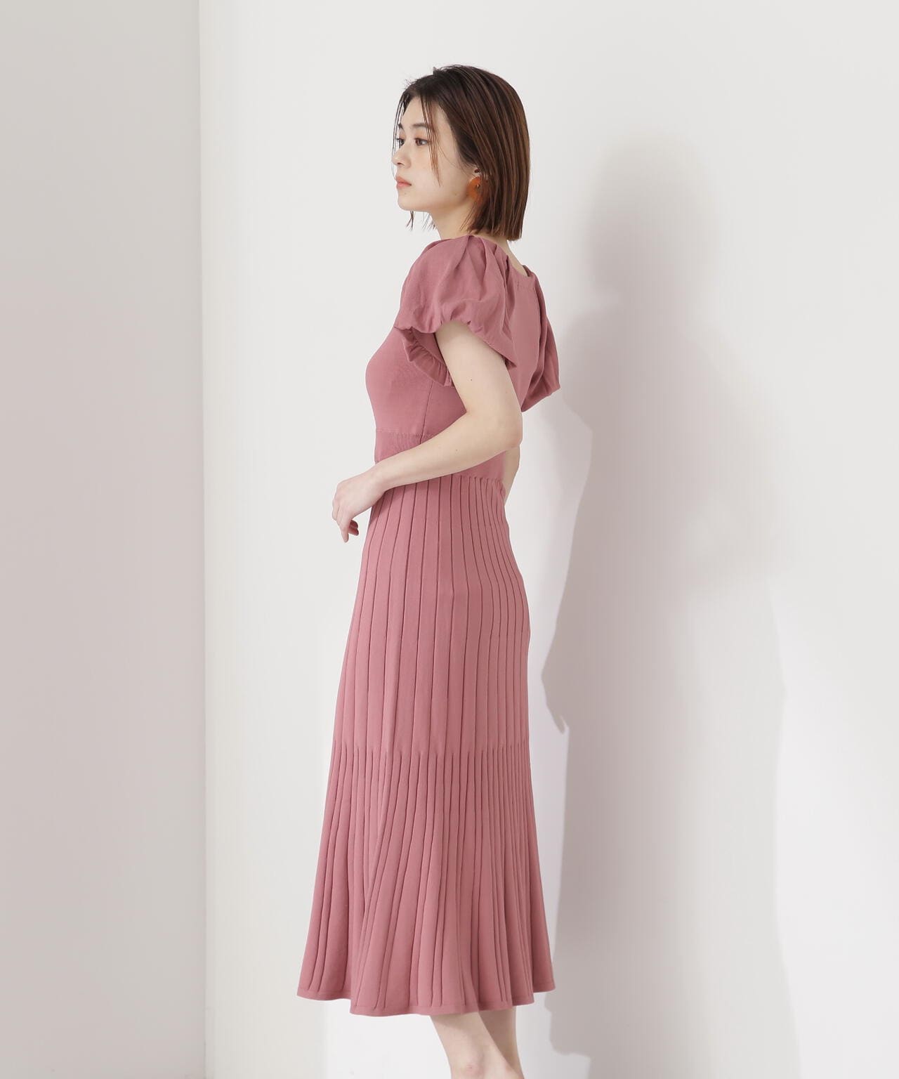 タックスリーブニットワンピース
