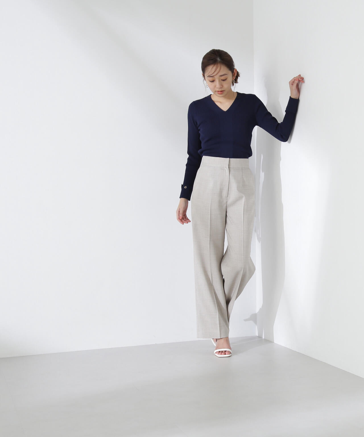 シャークスキンノーブル SETUP ストレートパンツ* | NATURAL BEAUTY