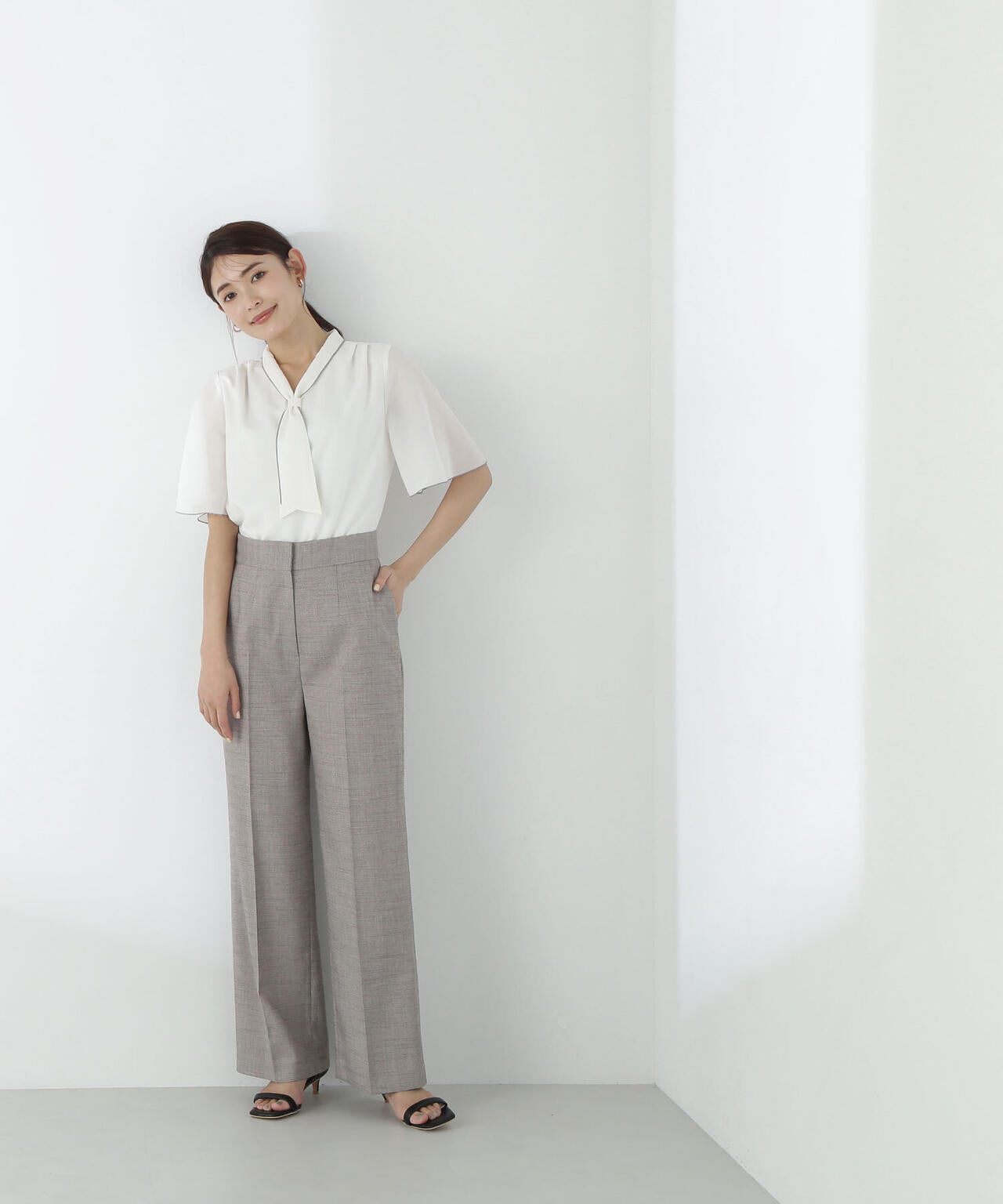 シャークスキンノーブル SETUP ストレートパンツ* | NATURAL BEAUTY