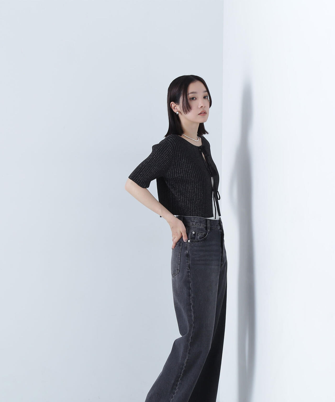 リボンショートラメカーディガン* | NATURAL BEAUTY BASIC（ナチュラル