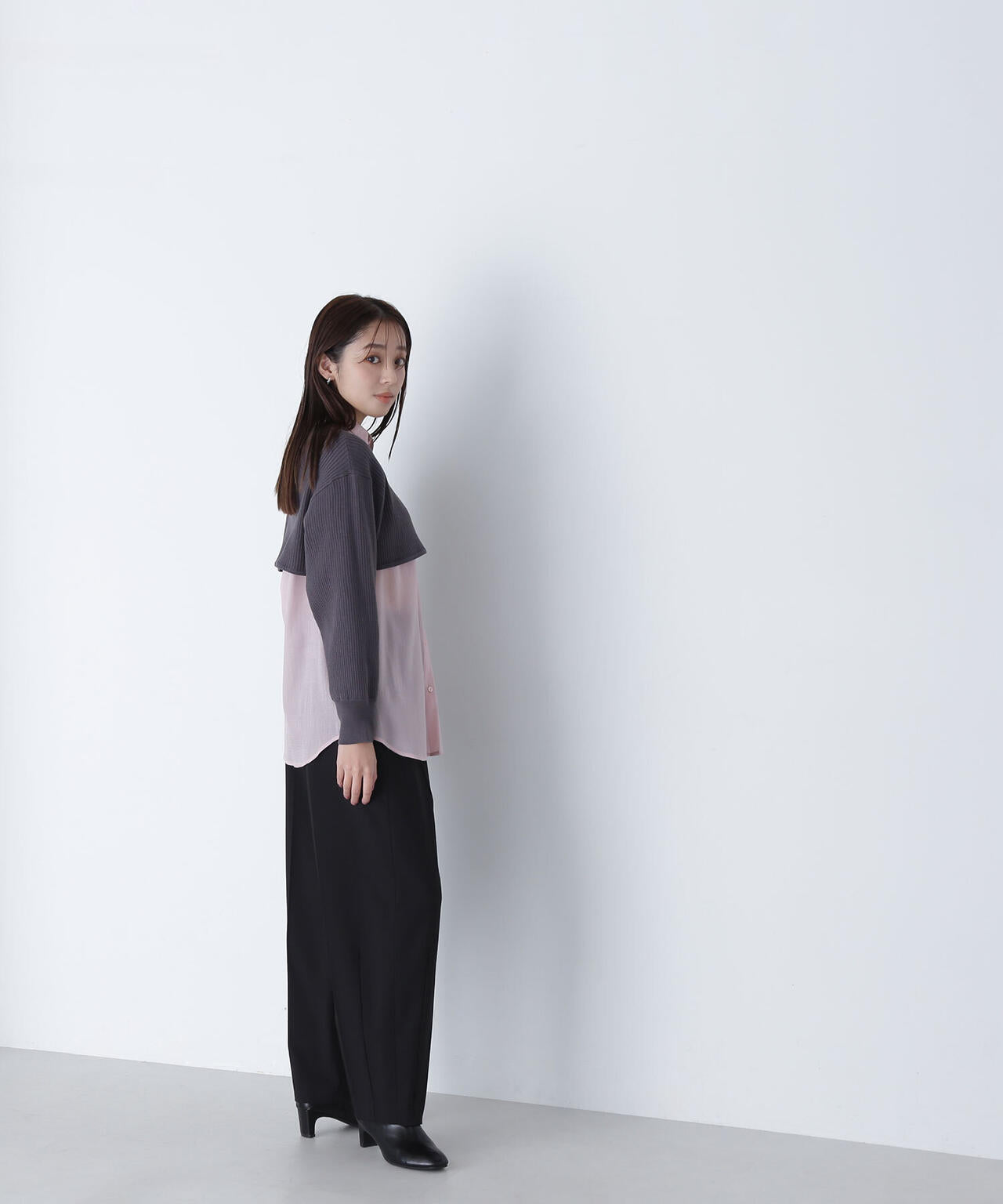 ニットレイヤードシアーシャツ | NATURAL BEAUTY BASIC（ナチュラル