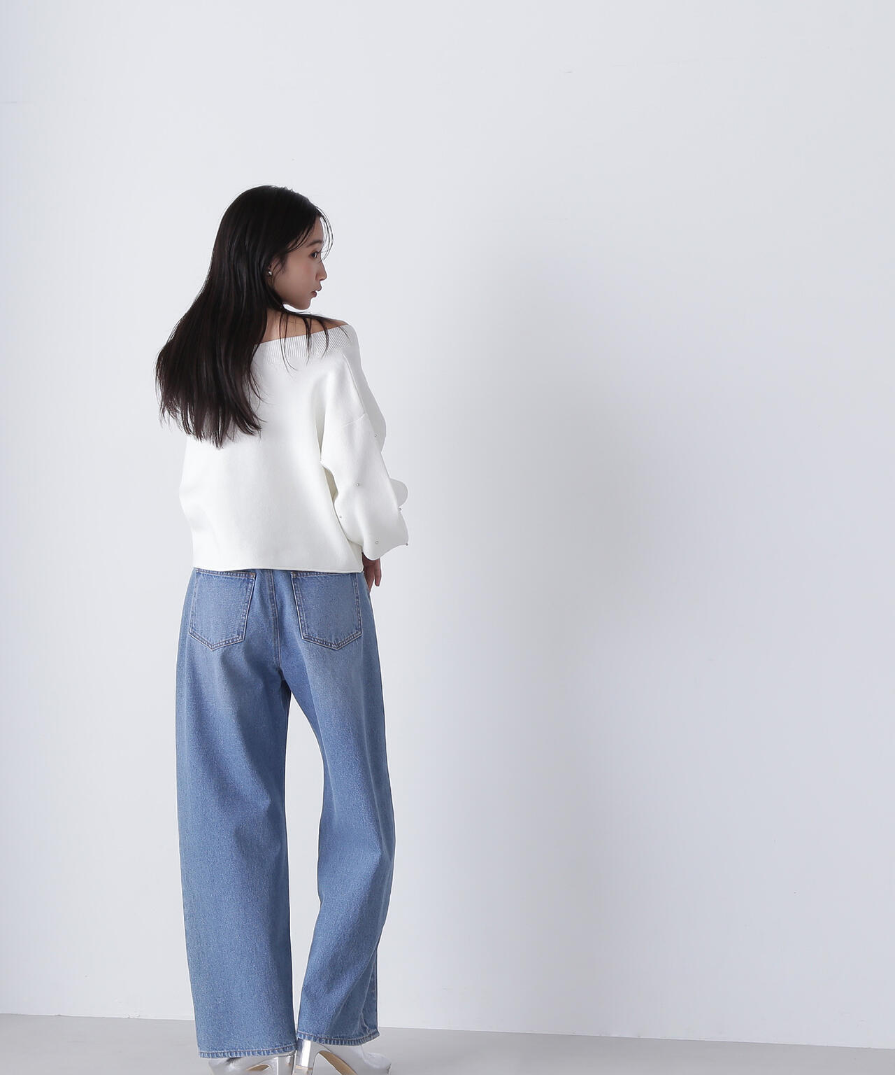 バレルラインデニムパンツ*