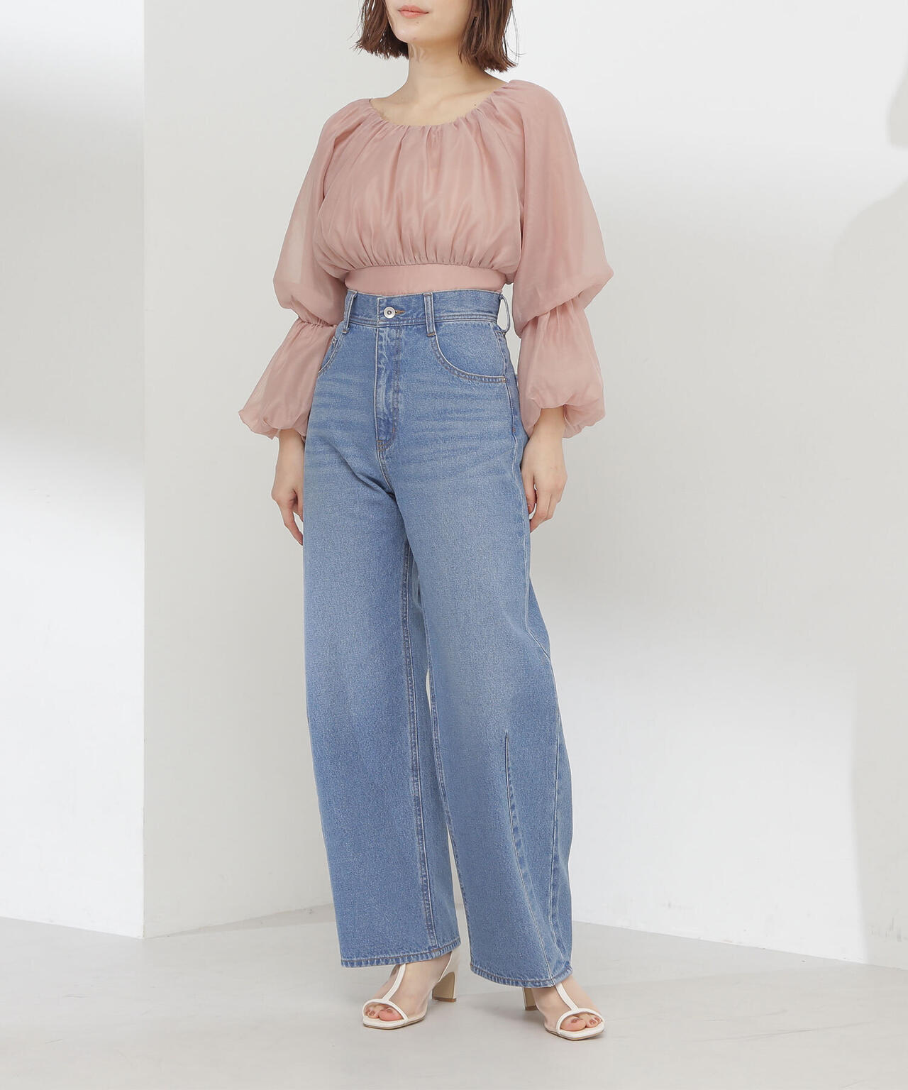 バレルラインデニムパンツ*