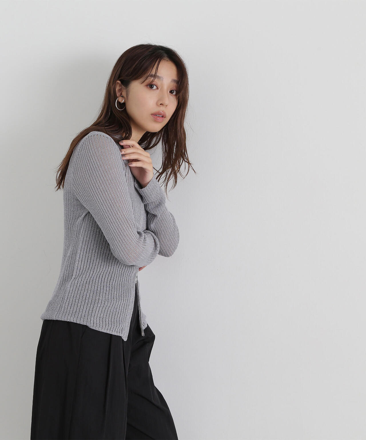 シアーラメジップカーディガン | NATURAL BEAUTY BASIC（ナチュラル