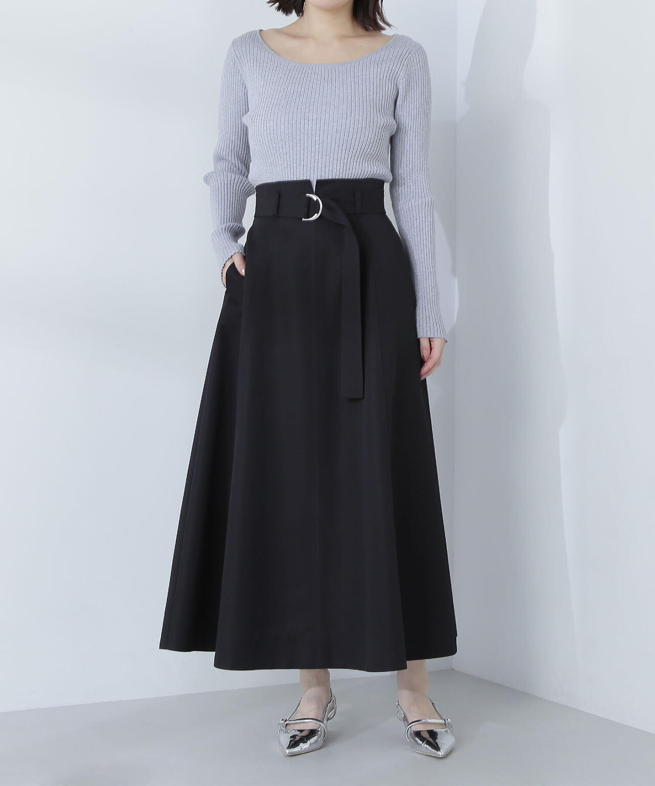 ベルテッドフォルムフレアスカート | NATURAL BEAUTY BASIC  