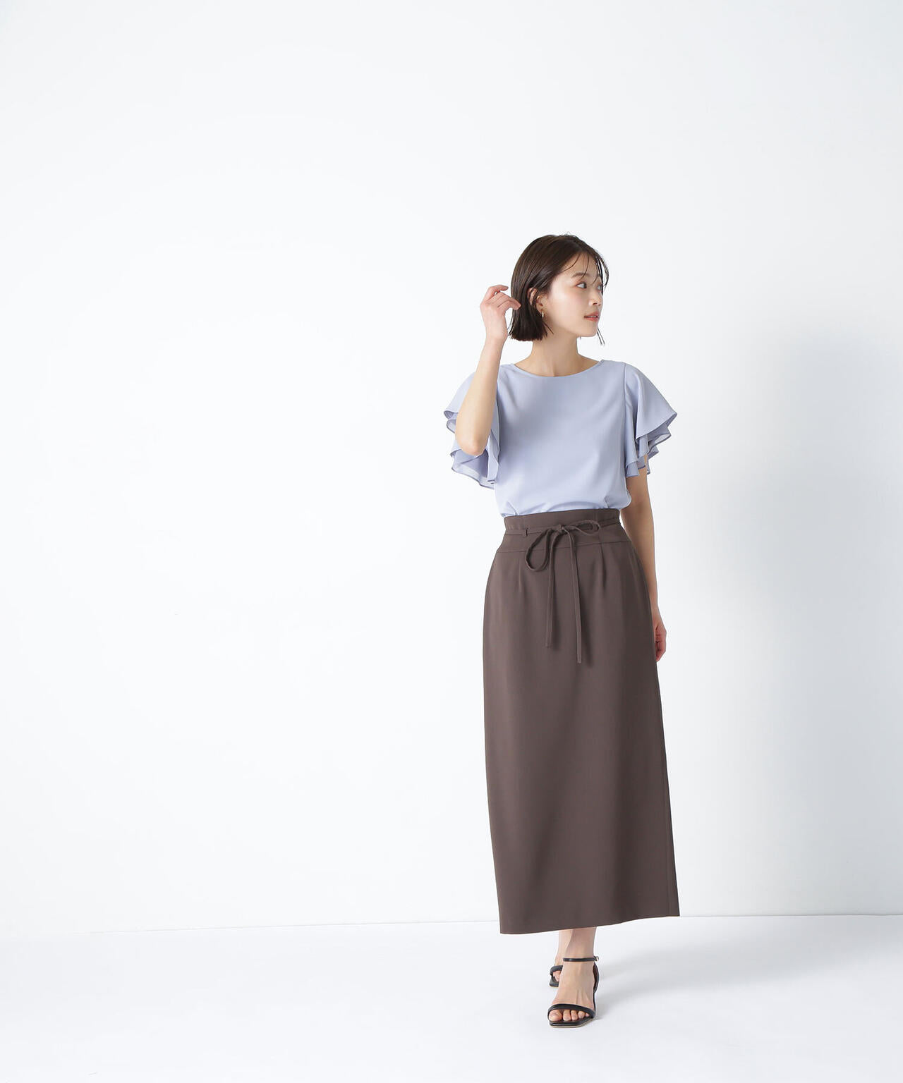 ナローリボンストレートスカート*