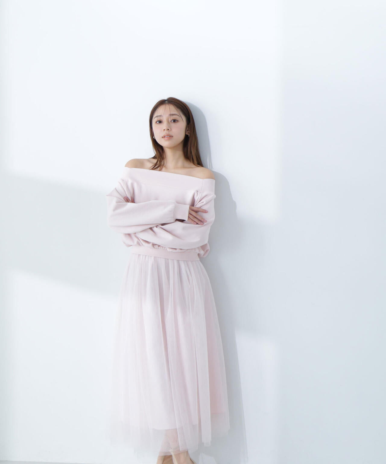 オフショル裏毛トップス＆チュールスカート | NATURAL BEAUTY BASIC