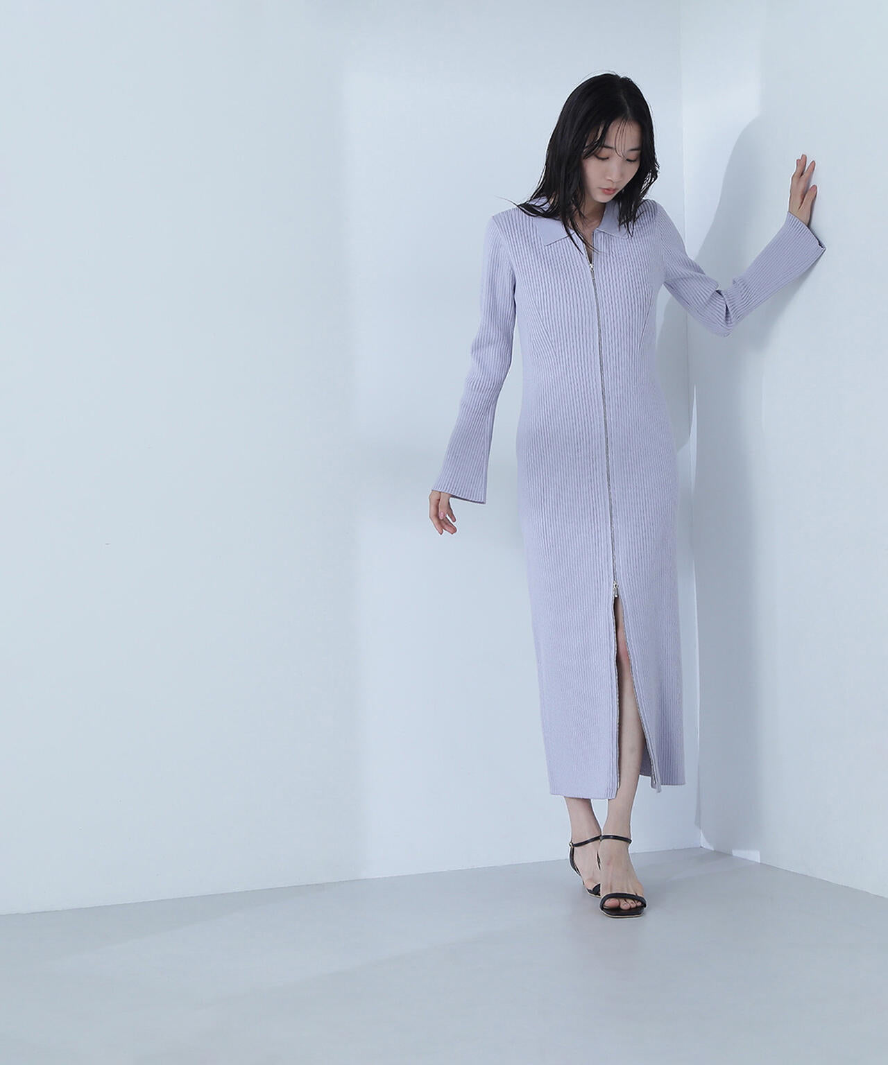 ポロジップナローニットワンピース | NATURAL BEAUTY BASIC