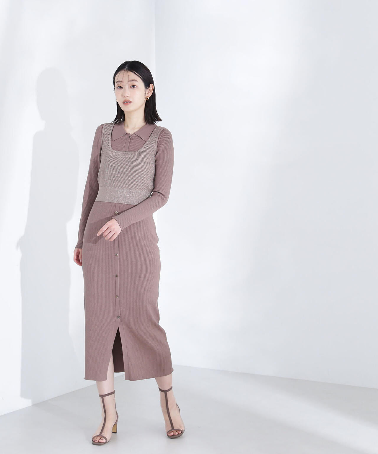 ラメビスチェ＆ポロニットワンピース | NATURAL BEAUTY BASIC